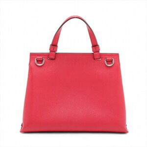 Gucci Leather Red Daily Handbag Bamboo